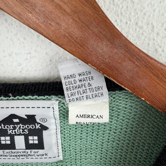 Storybook Knits Green Cats & Roses Cardigan - Picture 9 of 9